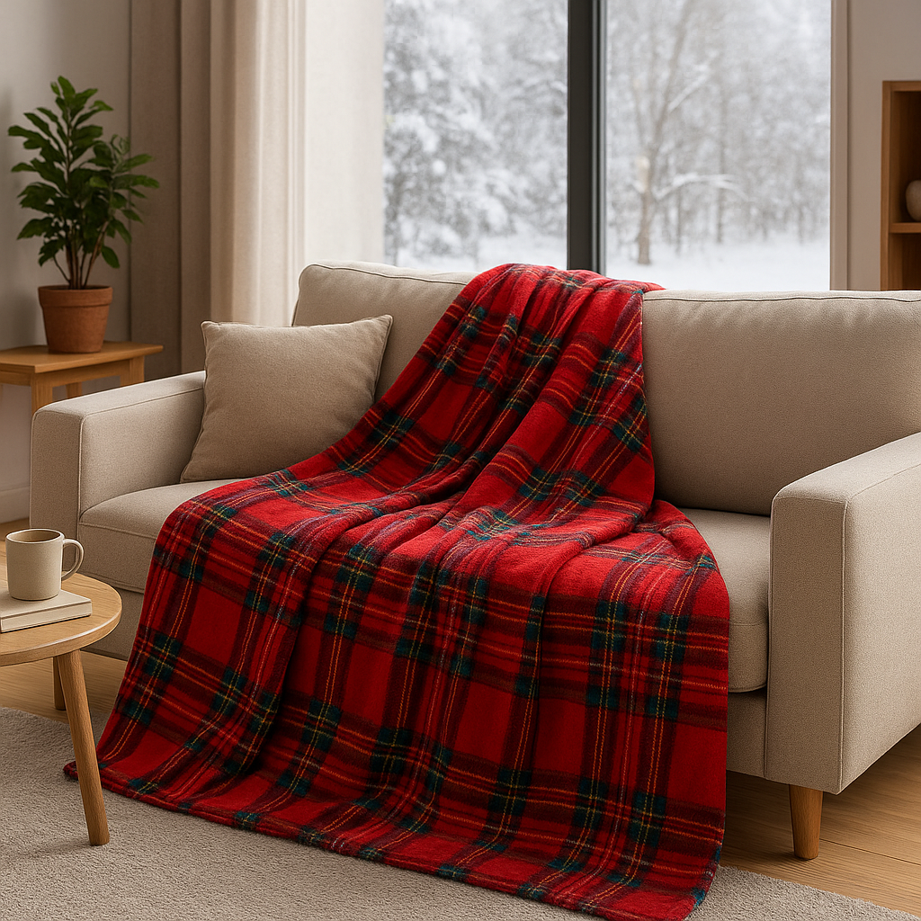 Plaid Coperta Tartan Scozzese in Micropile