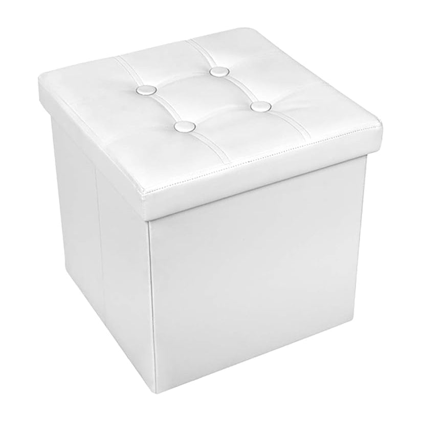 Pouf Contenitore Quadrato in Ecopelle – Design Elegante e Funzionalità Salvaspazio