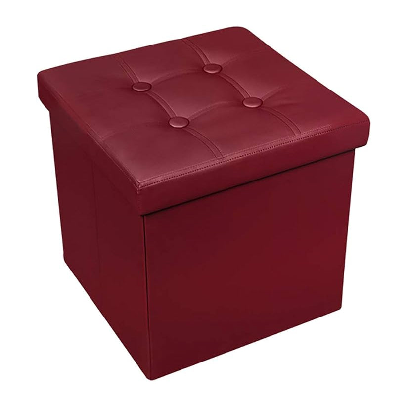 Pouf Contenitore Quadrato in Ecopelle – Design Elegante e Funzionalità Salvaspazio