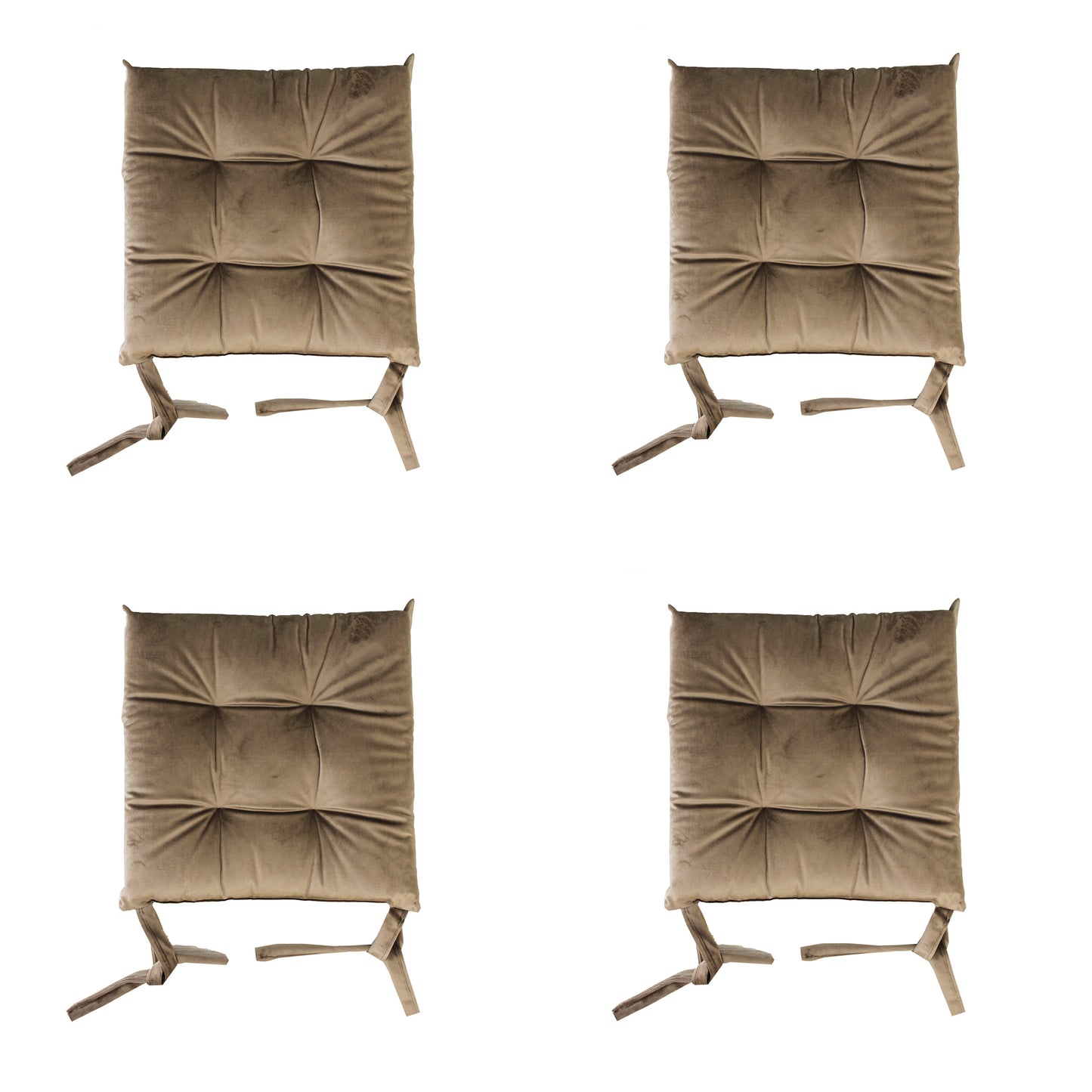 Cuscini Coprisedia Decorativi 4 Punti in Velluto con Lacci
