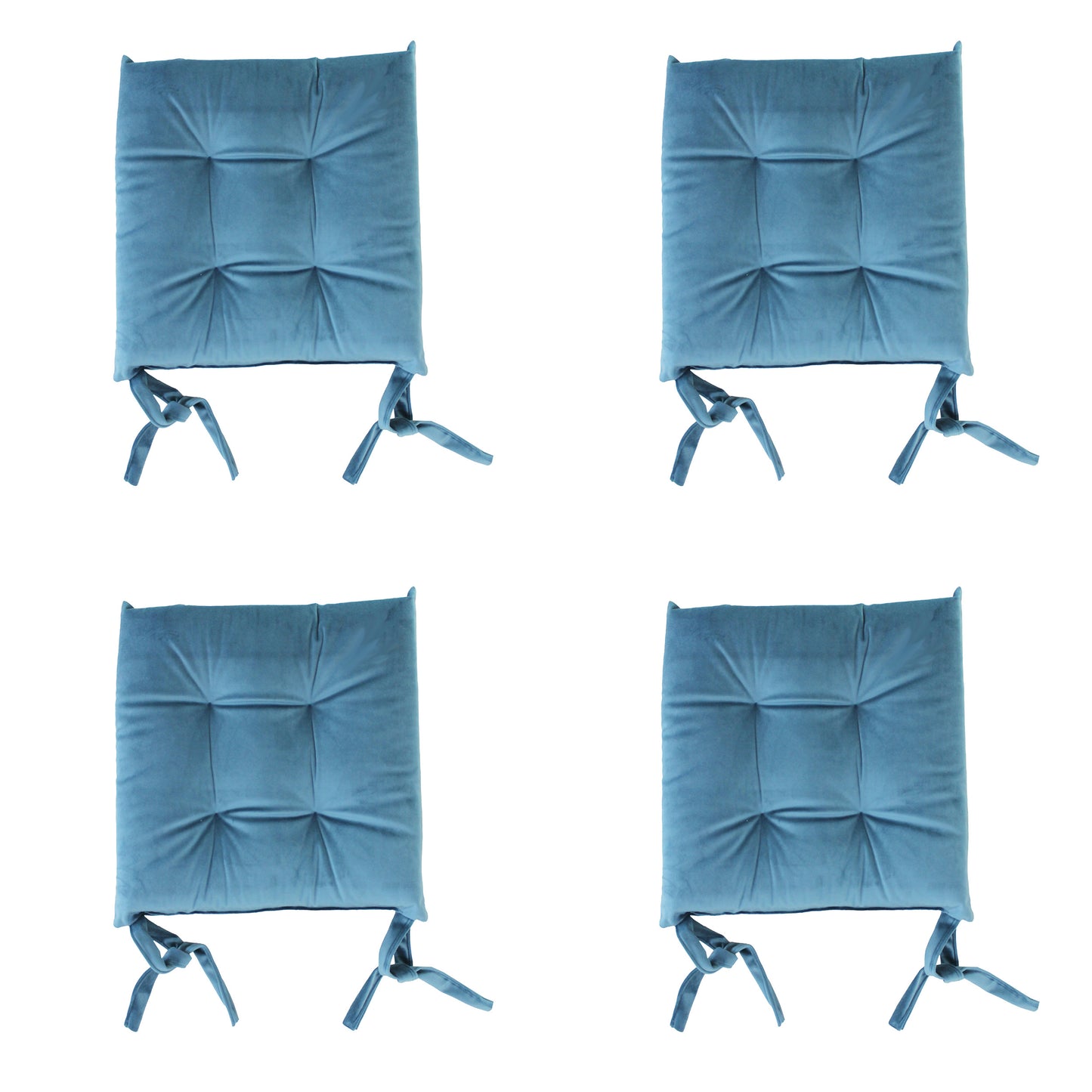Cuscini Coprisedia Decorativi 4 Punti in Velluto con Lacci