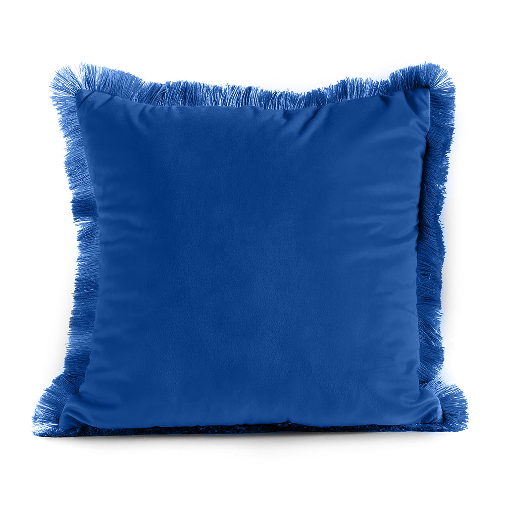 Cuscino Decorativo Sfoderabile in Velluto con Frange