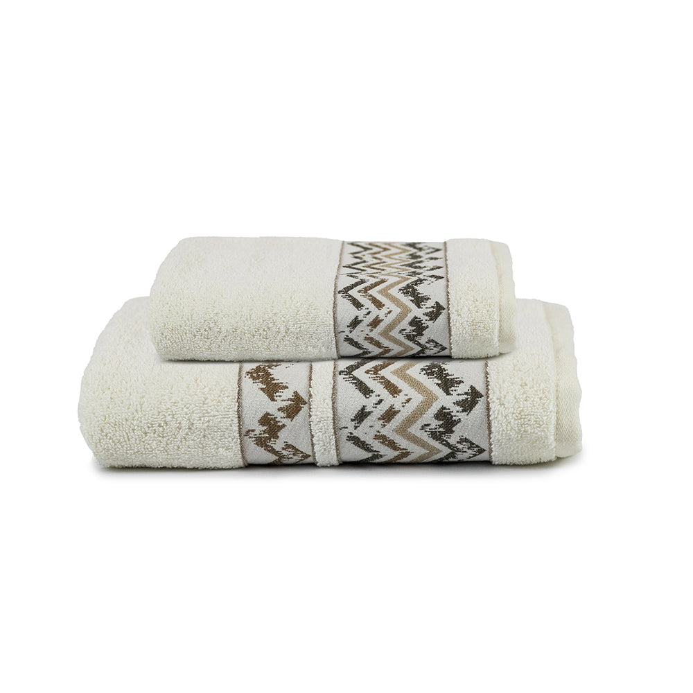 Set Spugne Bagno Cuzco 2 Pezzi Ospite Salvietta in Cotone Jacquard
