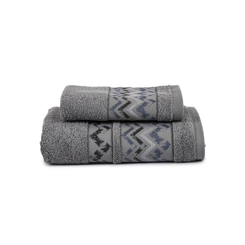 Set Spugne Bagno Cuzco 2 Pezzi Ospite Salvietta in Cotone Jacquard