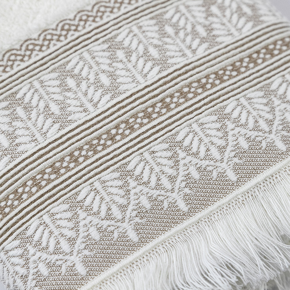 Set Spugne Bagno Mendhi 2 Pezzi Ospite Salvietta in Cotone Jacquard