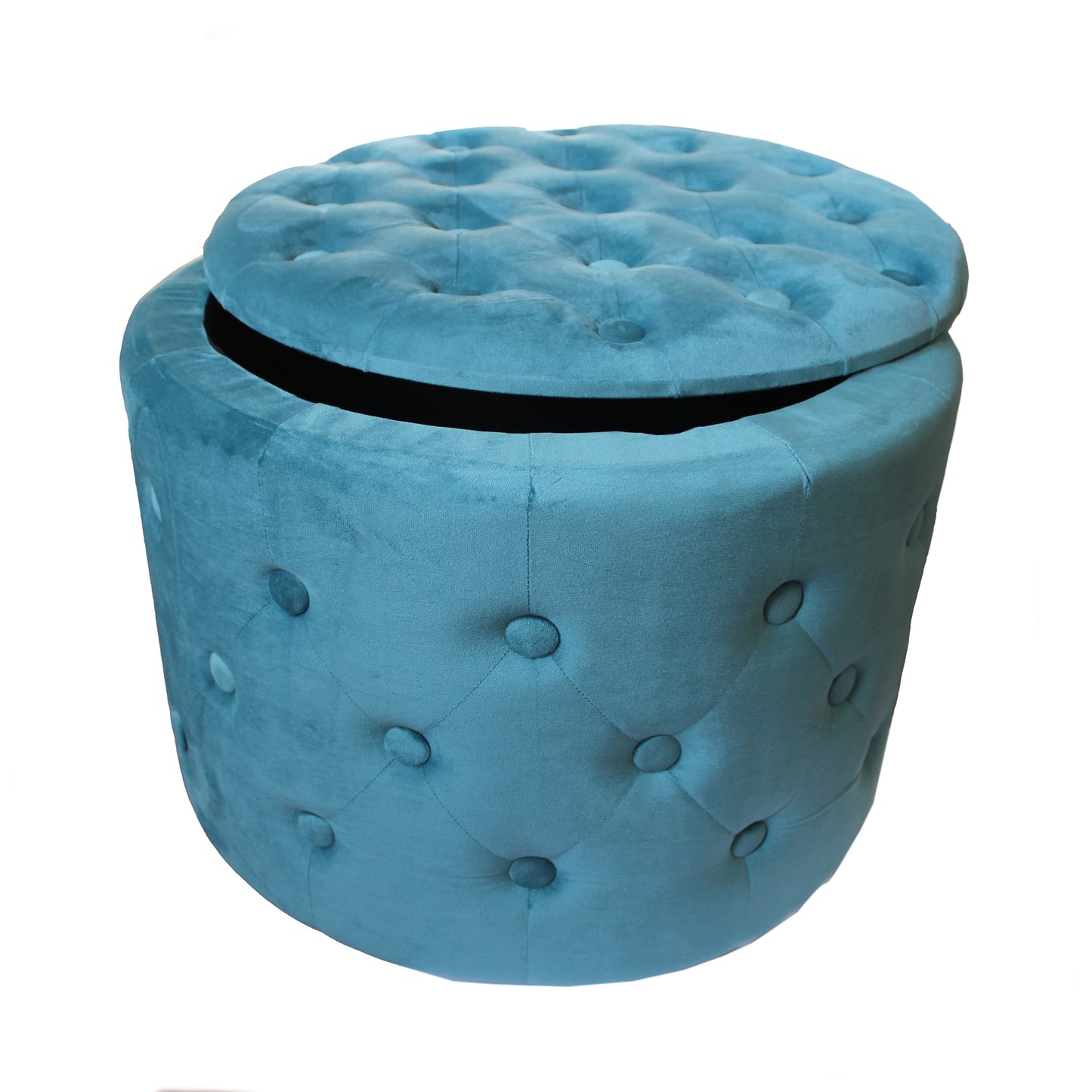 Pouf Contenitore Grande in Velluto con Tasche Interne