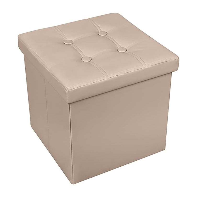 Pouf Contenitore Quadrato in Ecopelle – Design Elegante e Funzionalità Salvaspazio