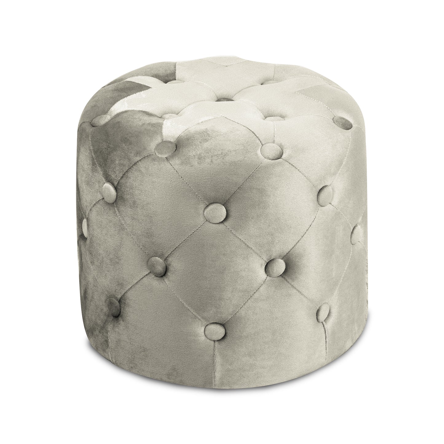 Pouf Sgabello Arredo Tondo in Velluto 40Øx36 cm