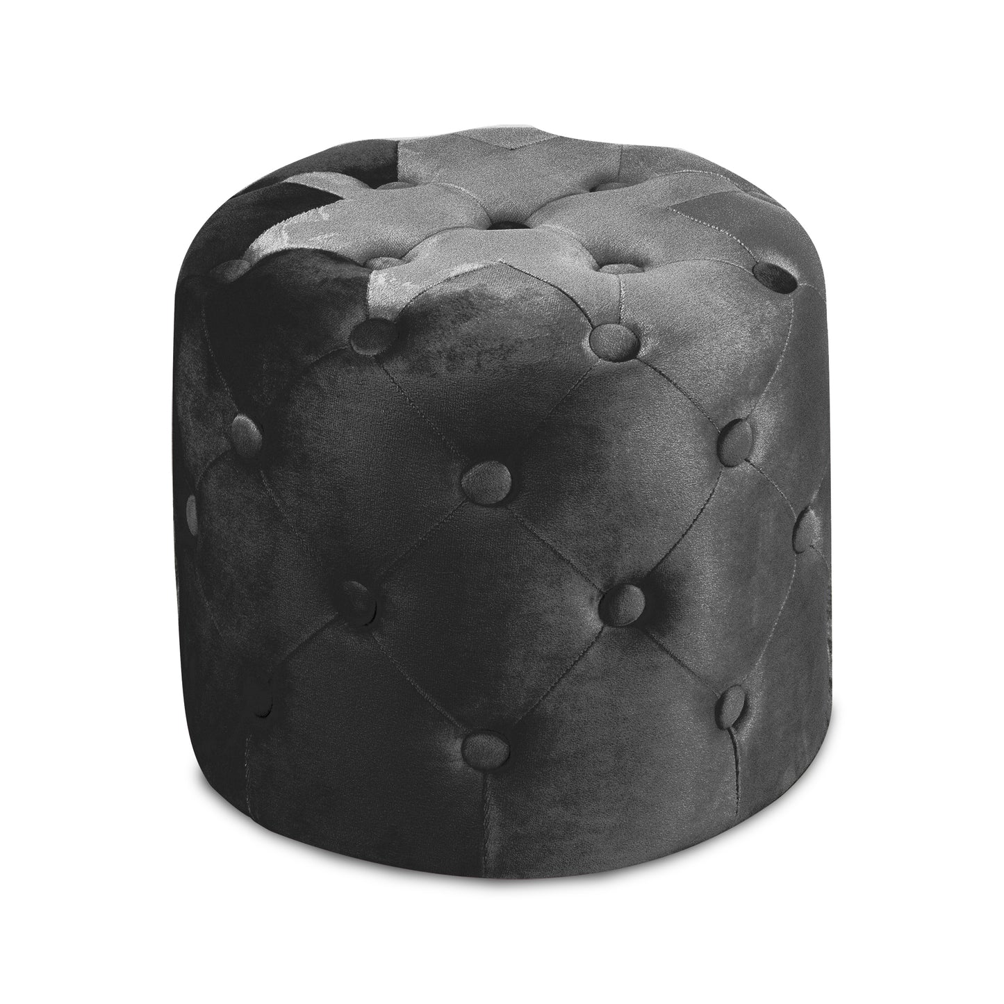 Pouf Sgabello Arredo Tondo in Velluto 40Øx36 cm