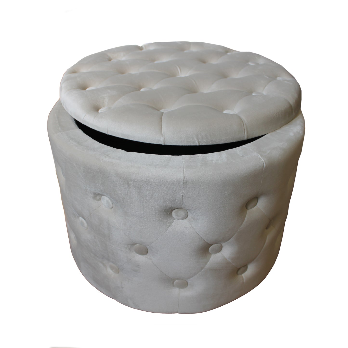 Pouf Contenitore Grande in Velluto con Tasche Interne