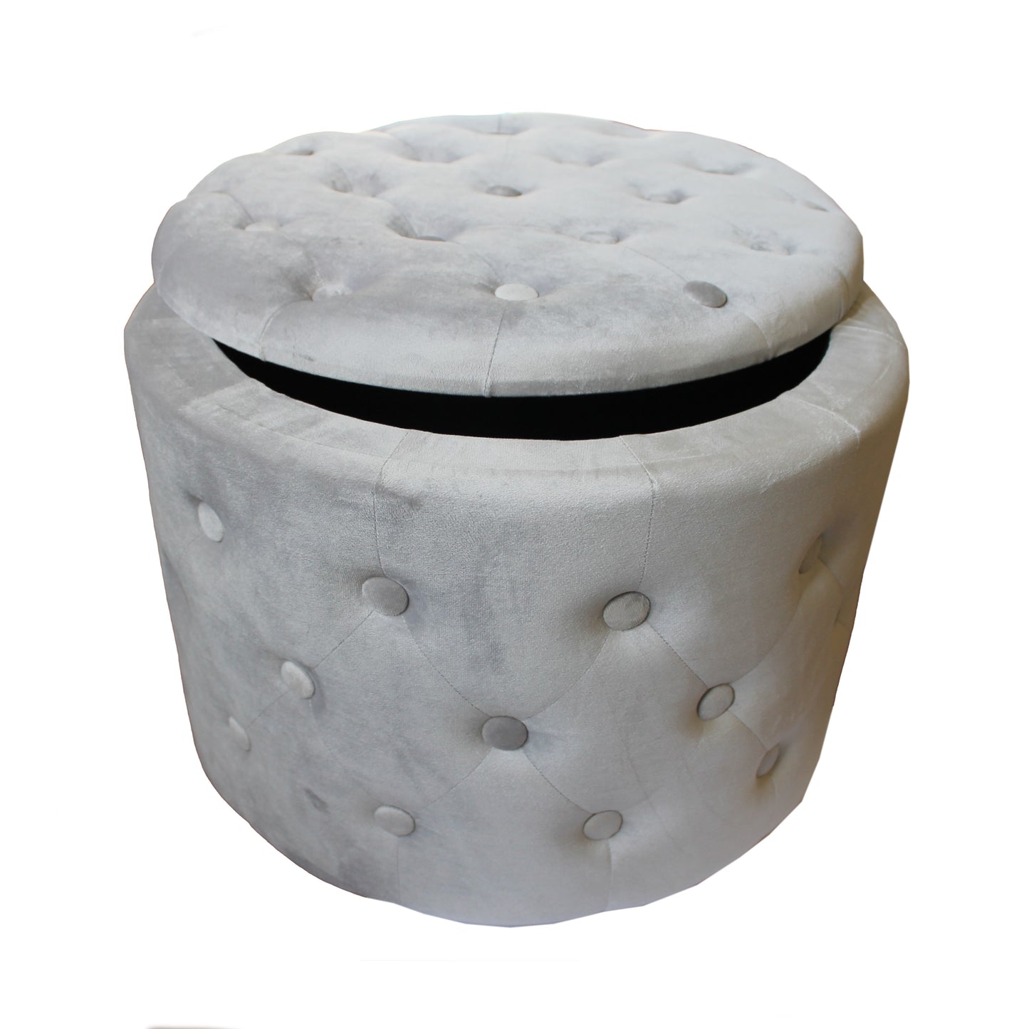 Pouf Contenitore Grande in Velluto con Tasche Interne