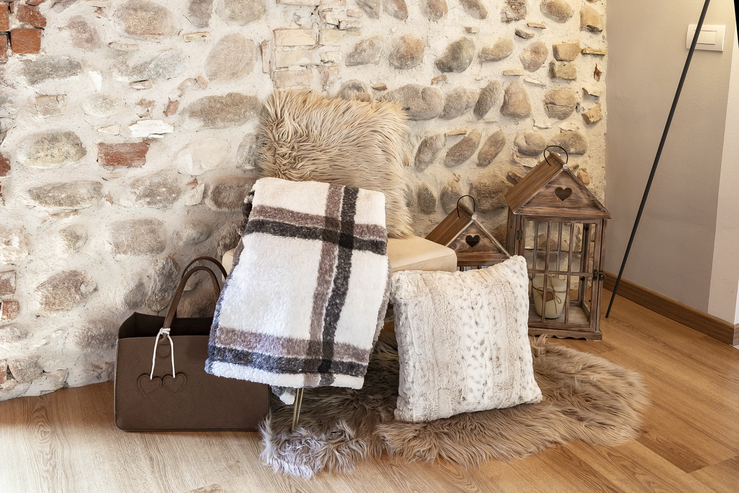 Plaid Divano con Borsa in Feltro