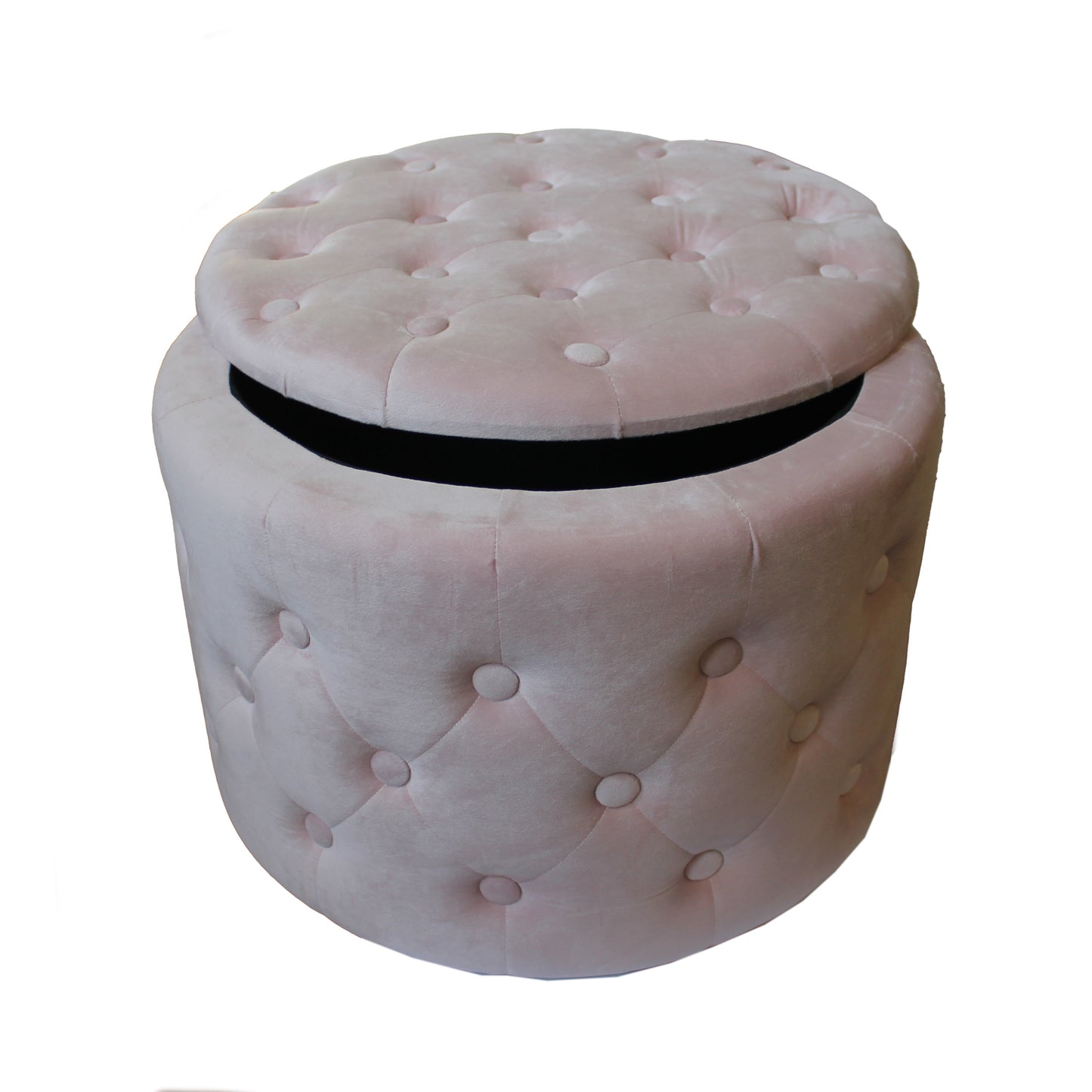 Pouf Contenitore Grande in Velluto con Tasche Interne