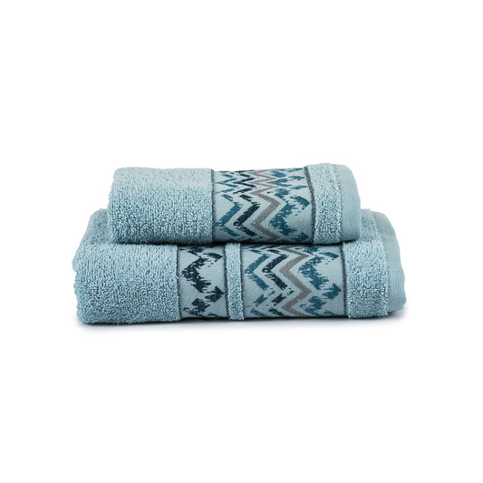 Set Spugne Bagno Cuzco 2 Pezzi Ospite Salvietta in Cotone Jacquard