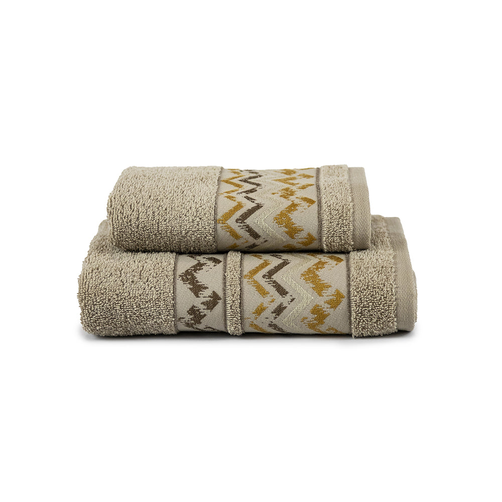 Set Spugne Bagno Cuzco 2 Pezzi Ospite Salvietta in Cotone Jacquard