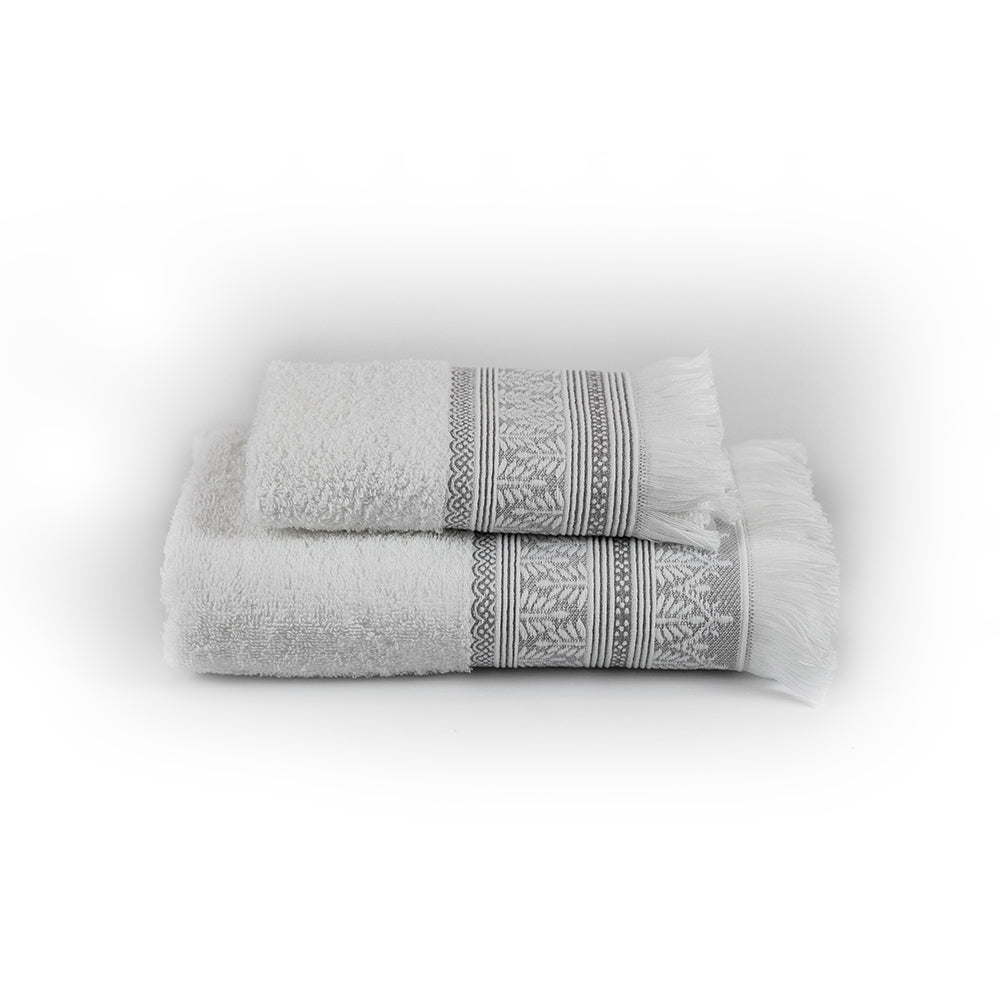 Set Spugne Bagno Mendhi 2 Pezzi Ospite Salvietta in Cotone Jacquard