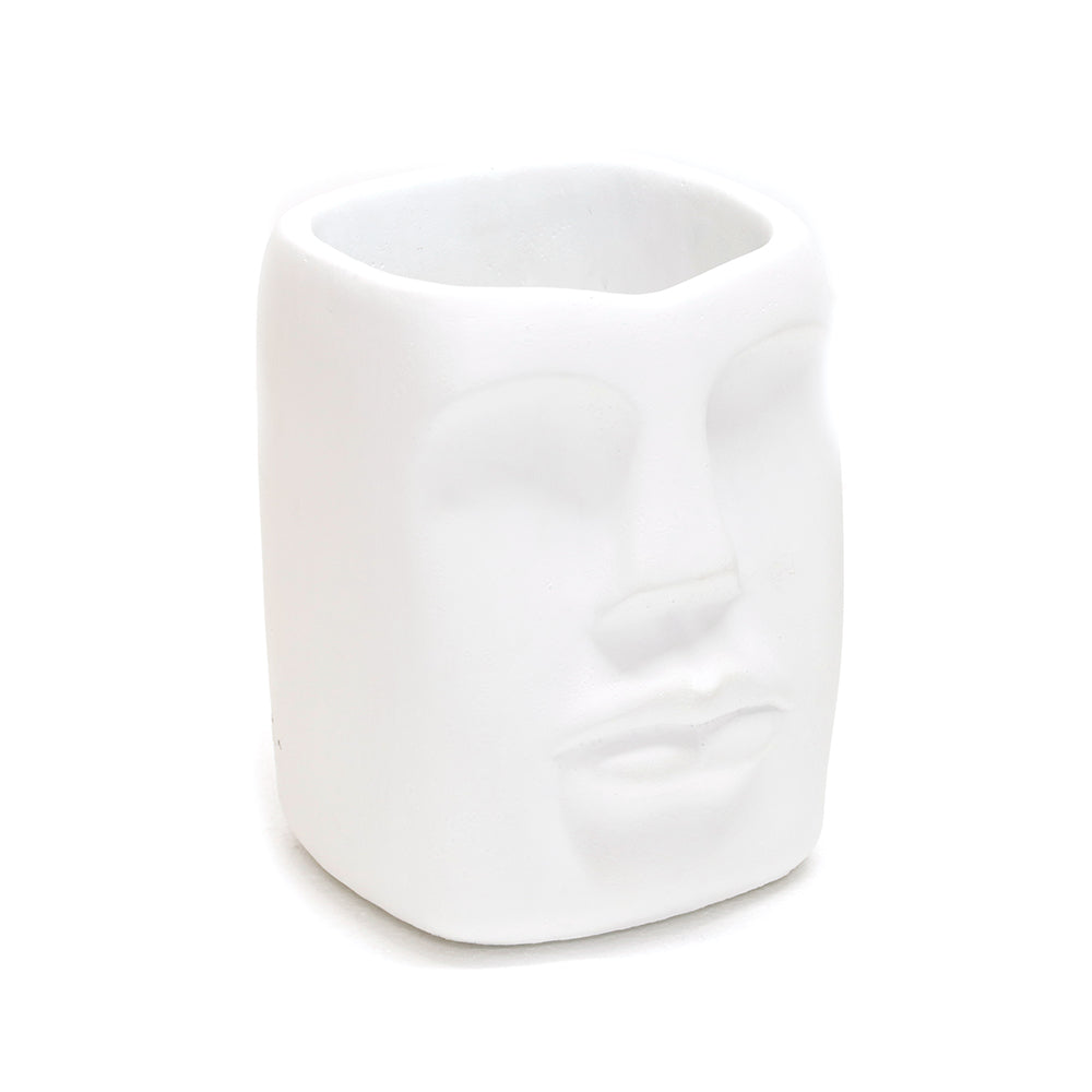 Set 2 Pezzi Vaso Decorativo Moai in Cemento